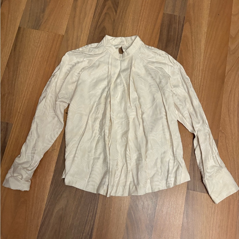 H&M Cream Blouse with Textured Design